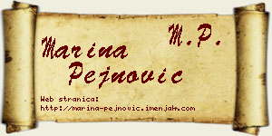 Marina Pejnović vizit kartica